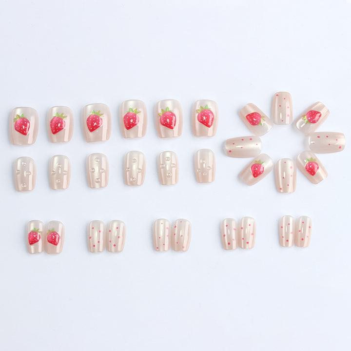 Strawberry-Themed Decorative Press-On Nails Kalsten