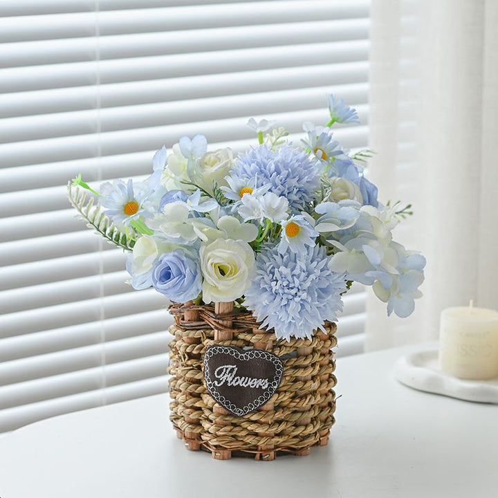 Artificial Floral Arrangement in Woven Basket