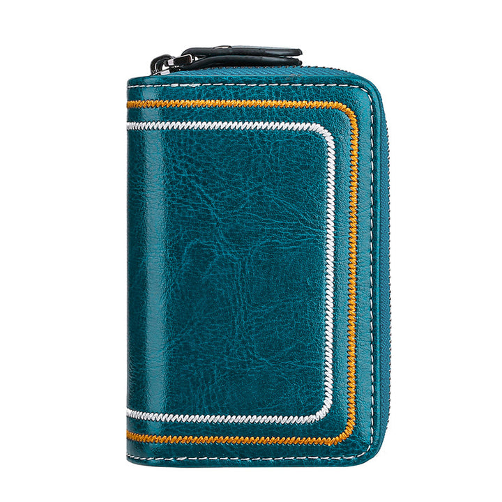 Multi-Functional Leather Zippered Wallet
