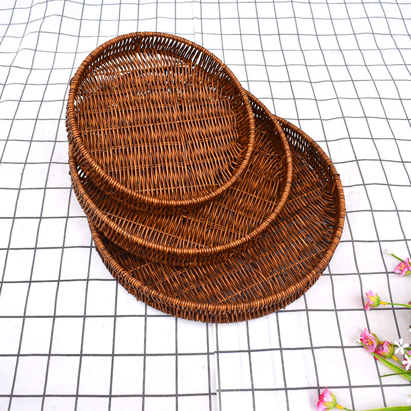 Round Woven Serving Baskets Set Kalsten