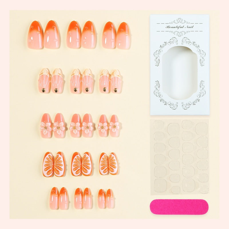 Creative nail set with floral and fruit decorations Kalsten
