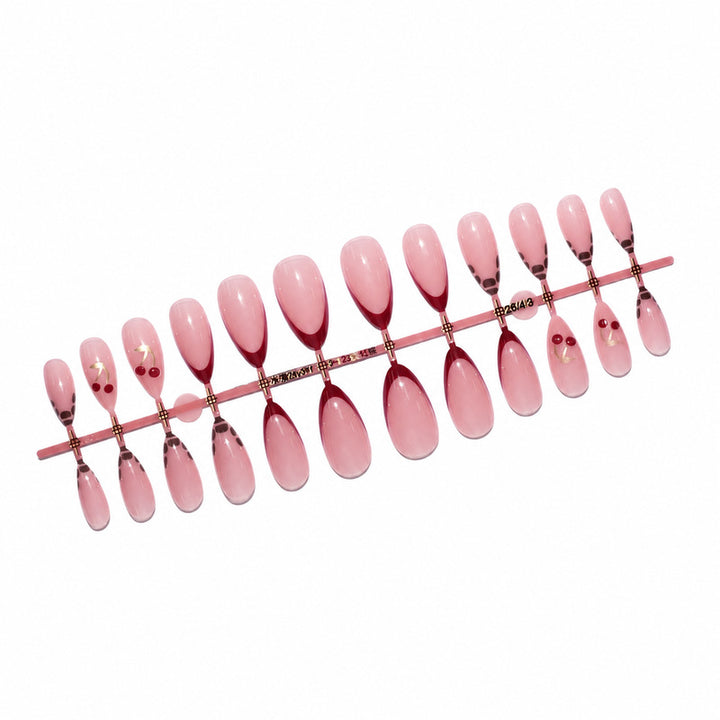 Elegant artificial nails with cherry design Kalsten