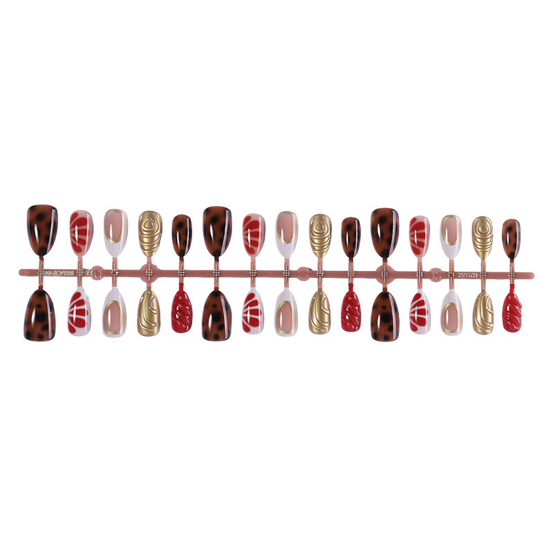 Decorative Press-On Nail Art Set with Unique Seasonal Designs kalsten