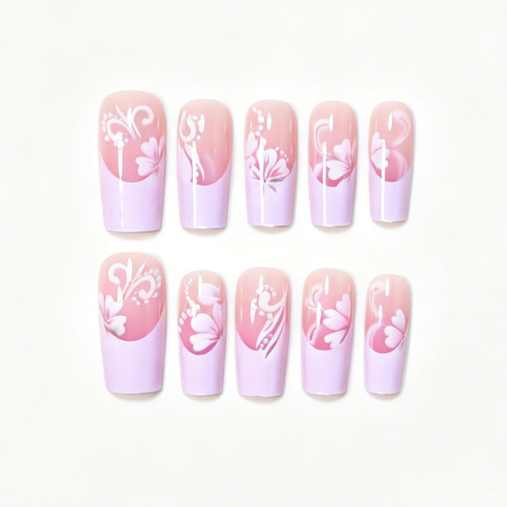 Floral Accent Press-On Nail Art Set Kalsten