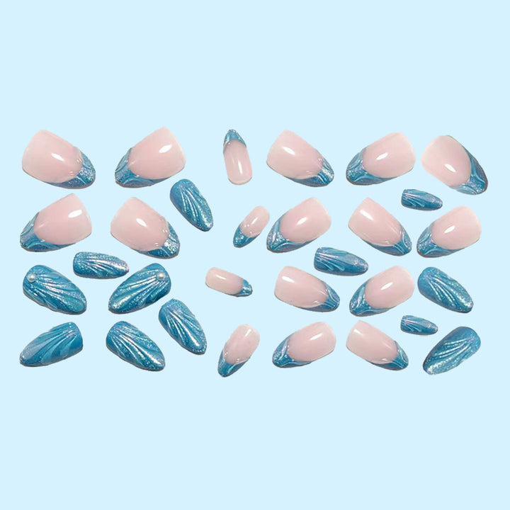 Artificial nails with glitter and wave design Kalsten