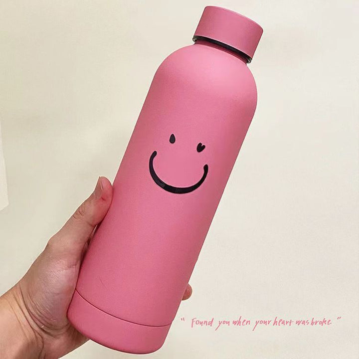 Unisex double-walled stainless steel water bottle with matte powder coating, non-slip surface and leak-proof screw cap Kalsten
