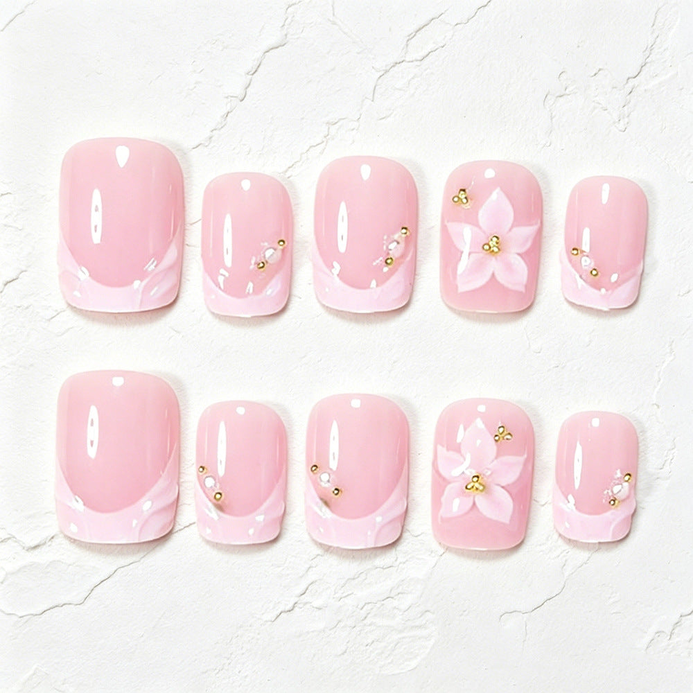 Floral Accented Press-On Nail Art Set Kalsten