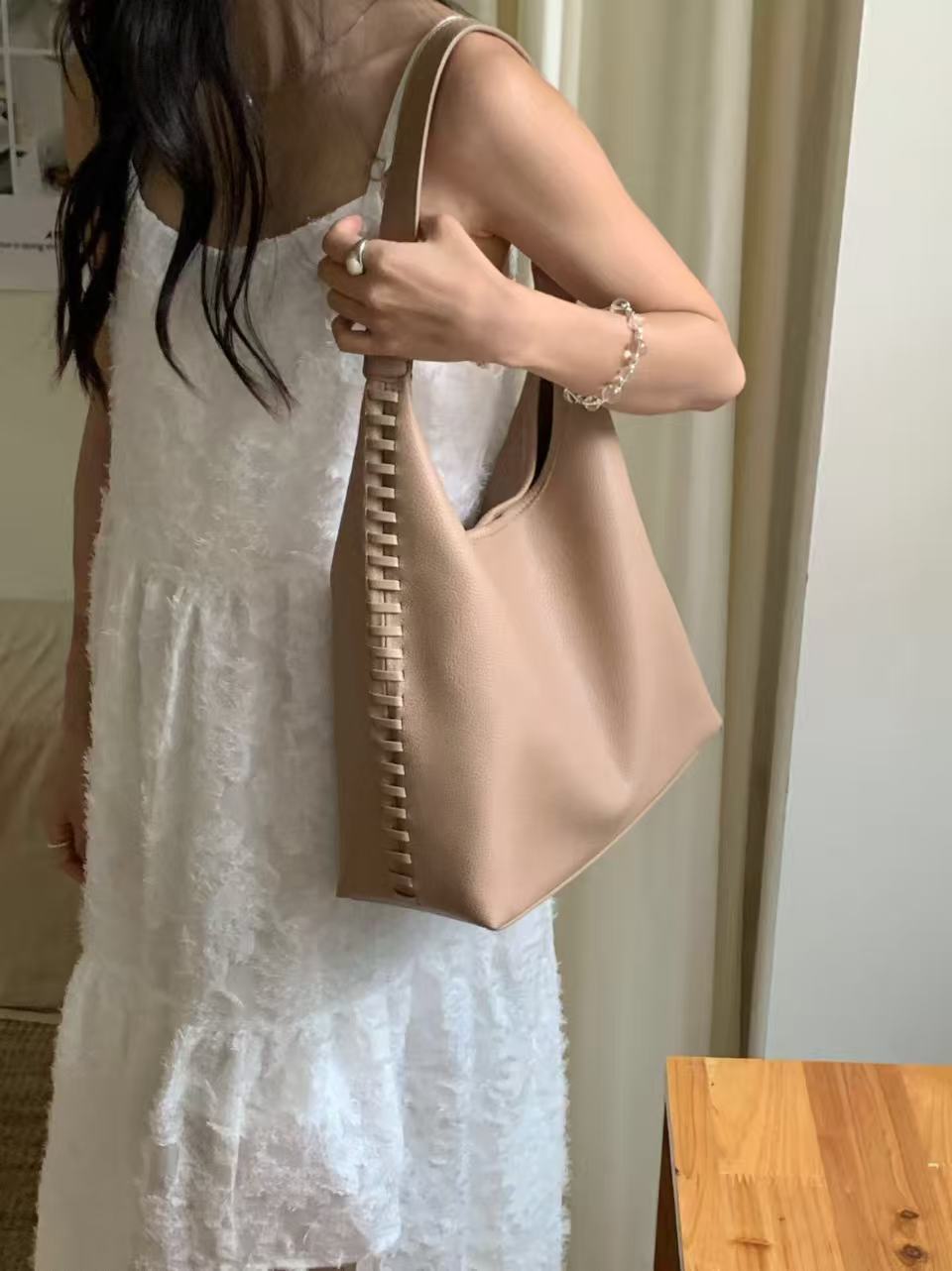 Modern Vegan Leather Slouchy Tote Bag