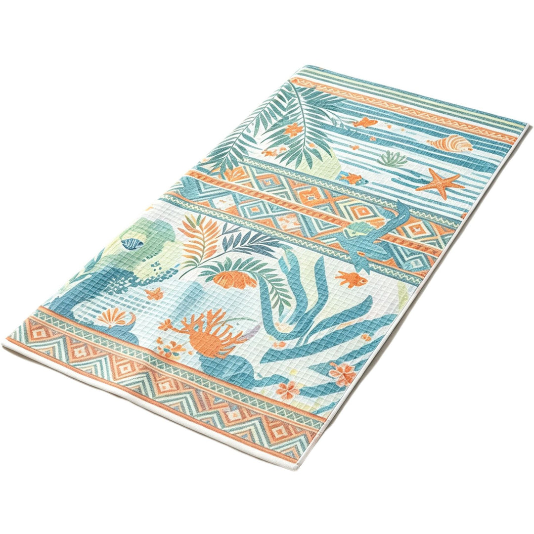 Beach blanket with maritime design and high-quality waffle structure Kalsten