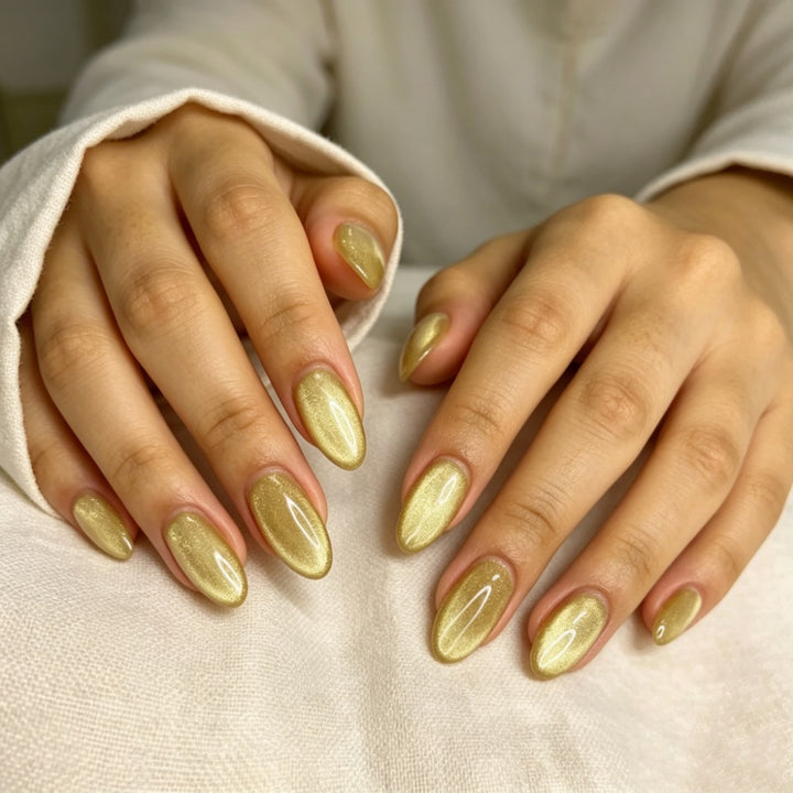Glittering Almond-Shaped Press-On Nails Kalsten