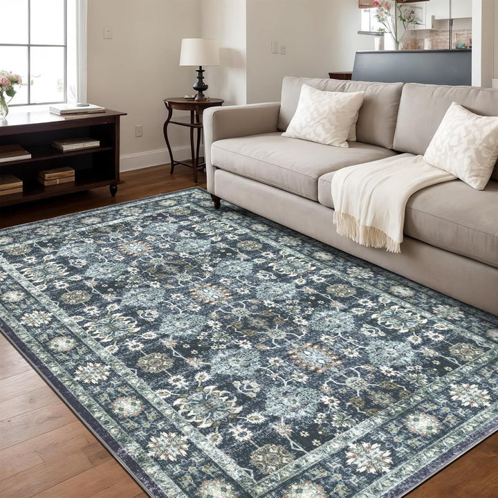 Vintage-inspired geometric rug