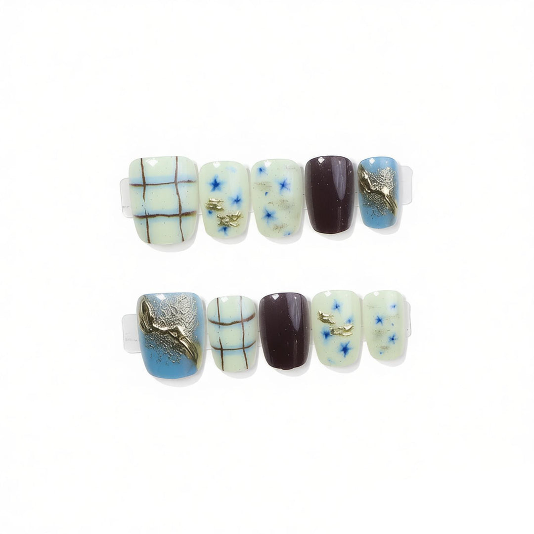 Artistic Abstract Press-On Nail Art Set Kalsten