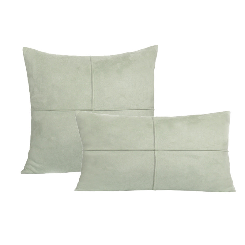 Decorative Suede-Look Cross-Seam Throw Pillow Set with Removable Covers
