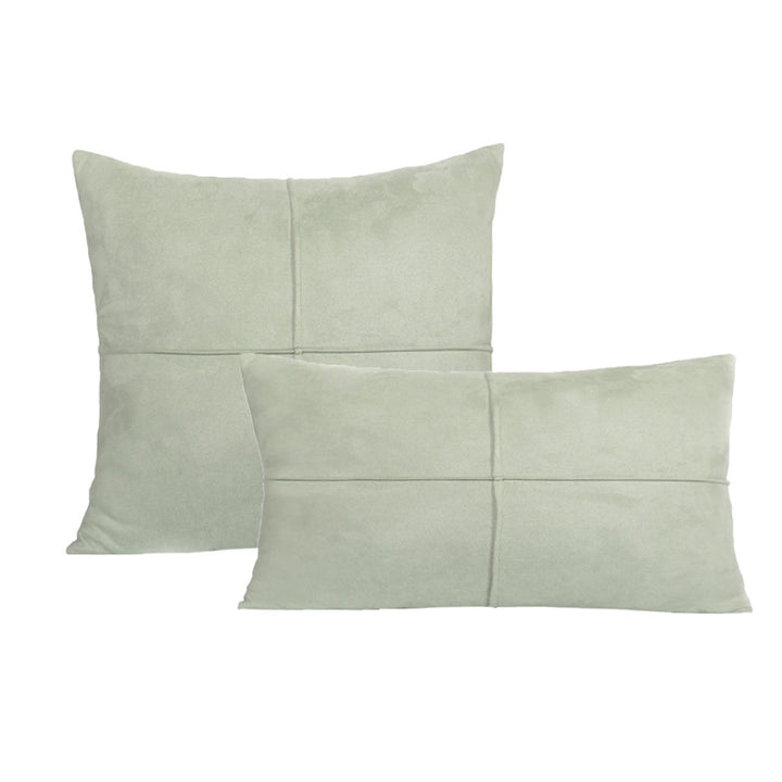 Decorative Suede-Look Cross-Seam Throw Pillow Set with Removable Covers