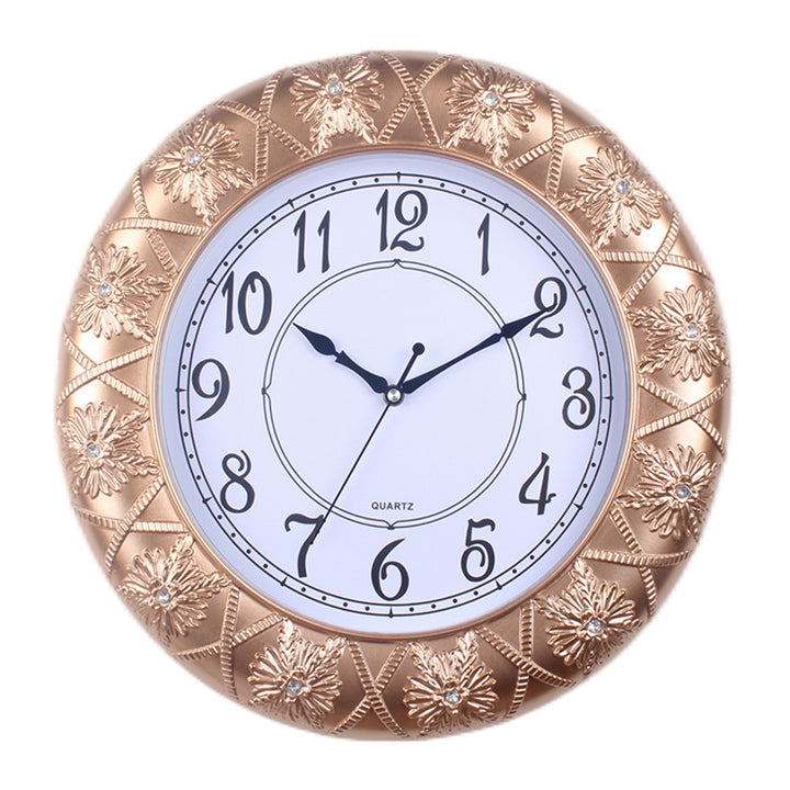 Elegant Wall Clock with Filigree Flower Design Kalsten