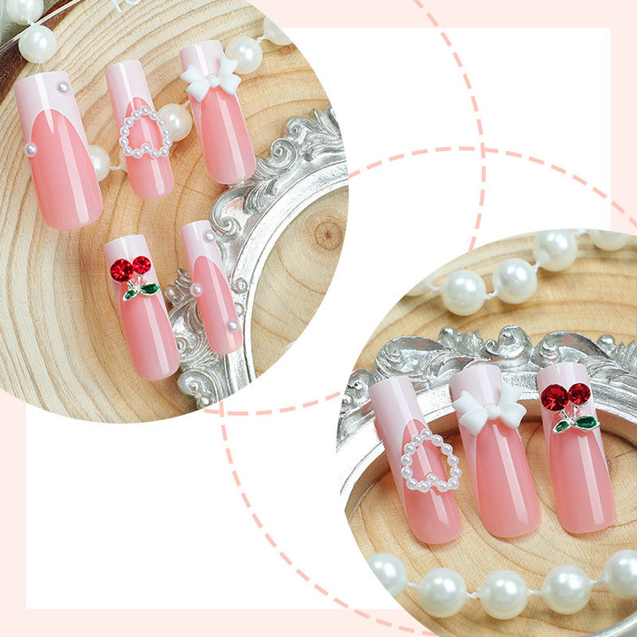 Glamorous artificial nails with 3D decorations Kalsten