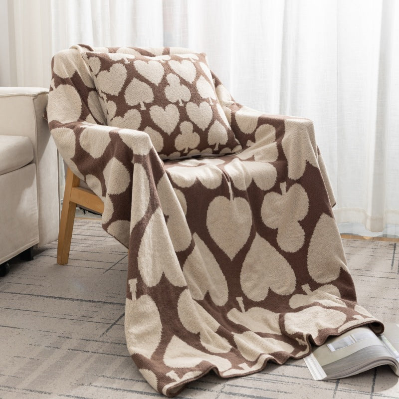 Plush Hearts Pattern Throw Blanket