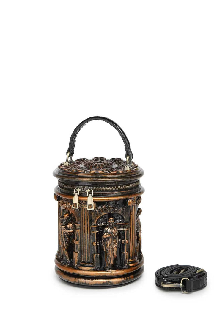 Sculptural Handle Bucket Bag