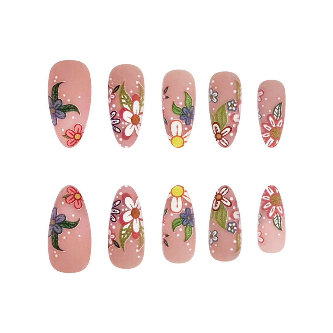 Nail art set with colorful flower designs Kalsten