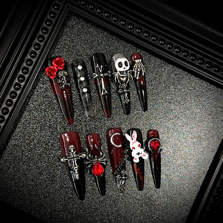 Gothic-Themed Decorative Nail Art Set