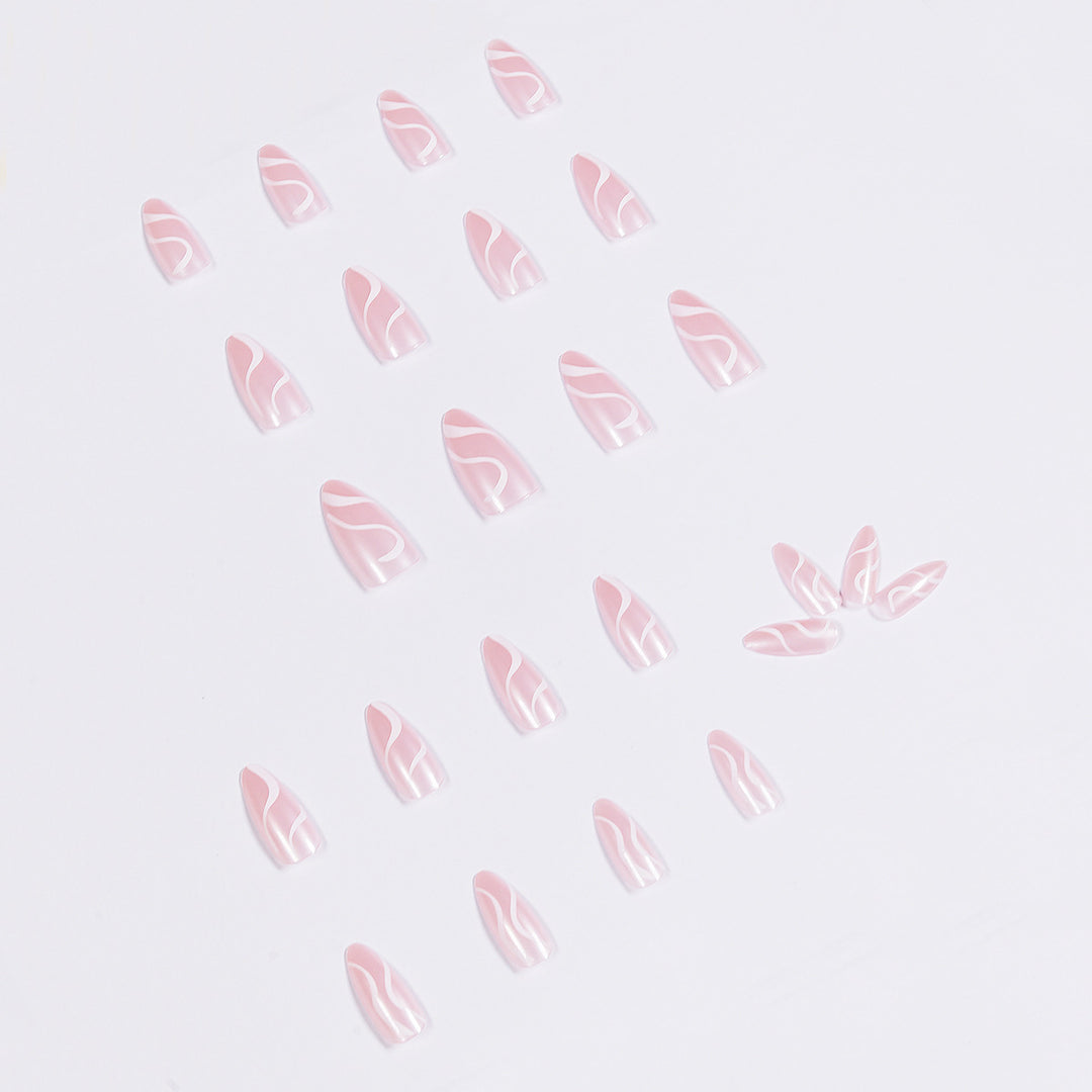 Artistic Nail Extensions with Curved Design Kalsten