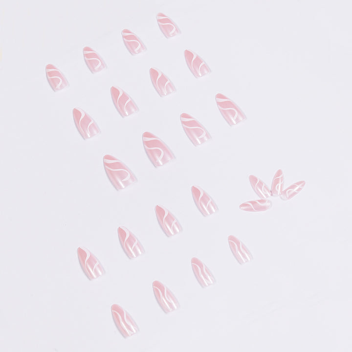 Artistic Nail Extensions with Curved Design Kalsten