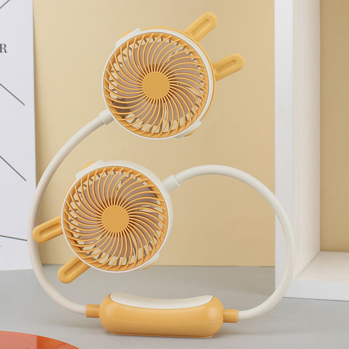 Women's Wearable Neck Fan with Dual Rotating Blades Kalsten