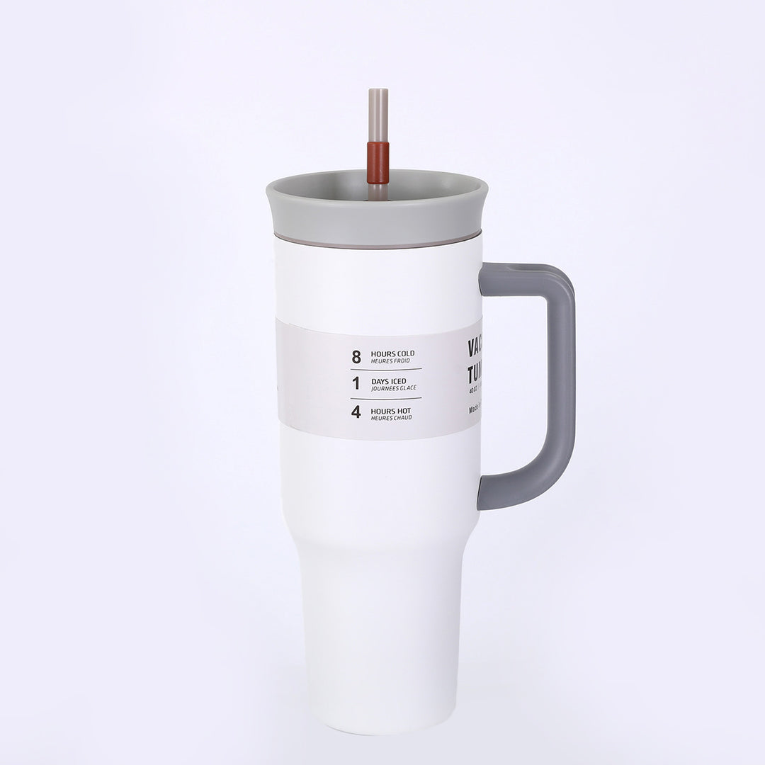 Ladies' insulated cup with practical drinking straw and ergonomic handle Kalsten
