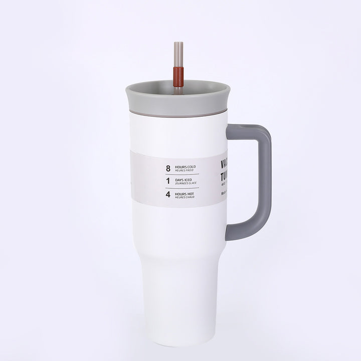 Ladies' insulated cup with practical drinking straw and ergonomic handle Kalsten