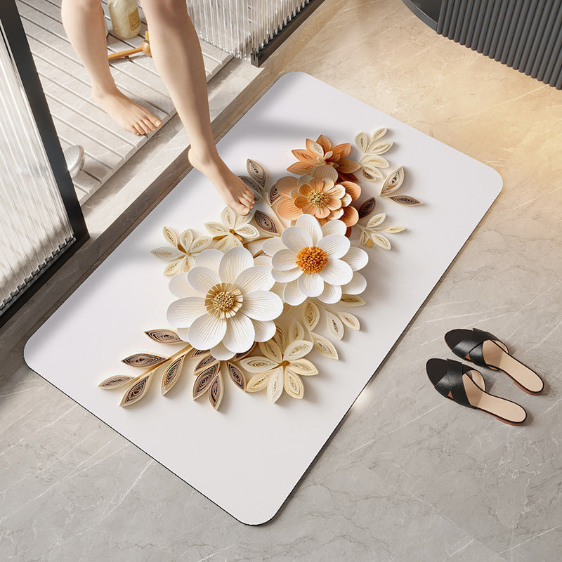 Decorative Floral Bathroom Mat
