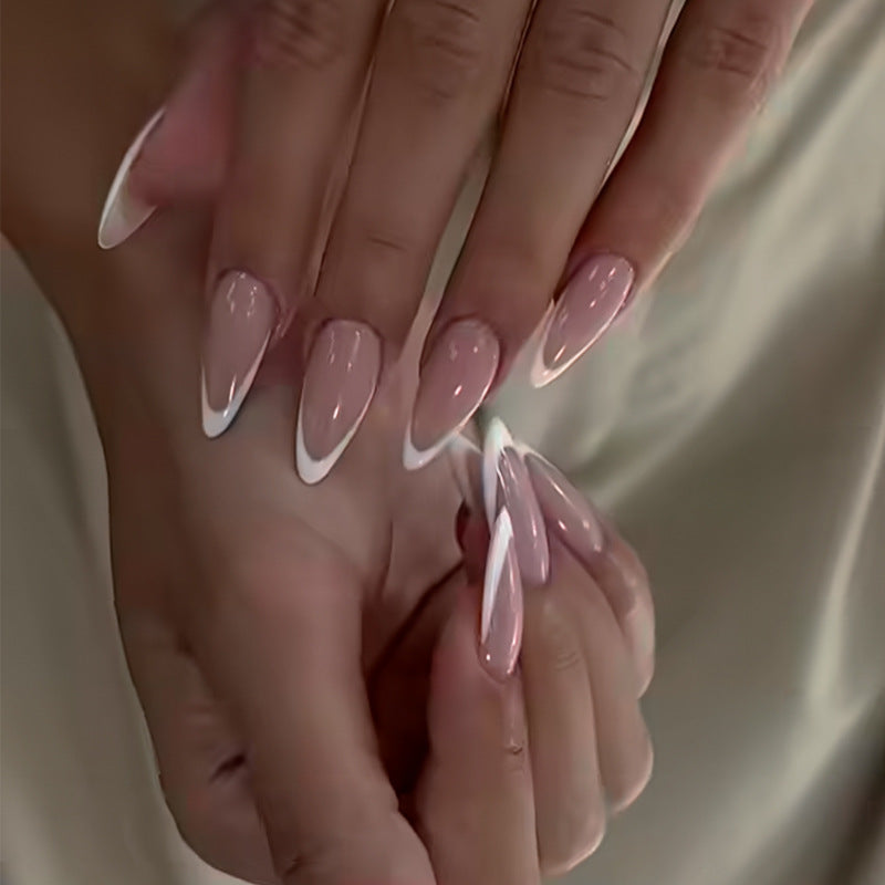 Elegant Stiletto Press-On Nails with French Tip Design Kalsten
