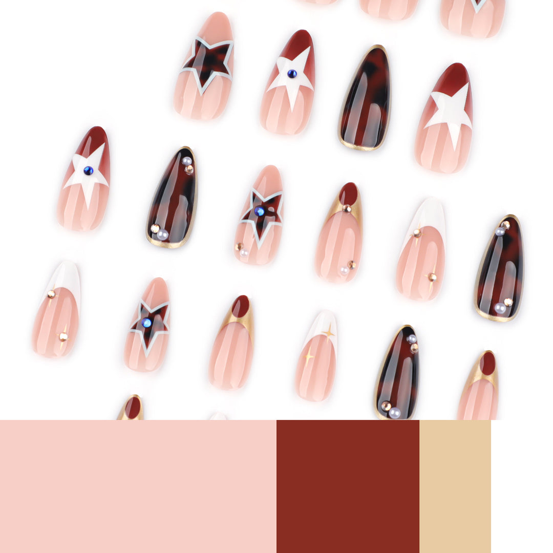 Artful Nail Extensions in Elegant Glamour Design Kalsten