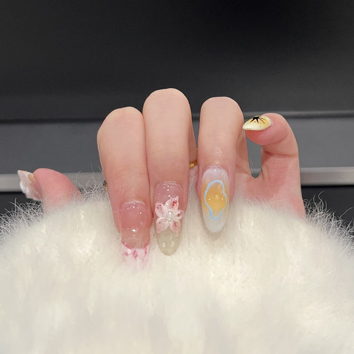 Artistic Floral Press-On Nail Art Set Kalsten