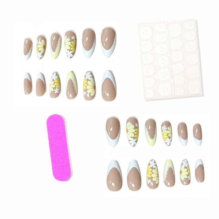 Floral French Tip Nail Art Enhancements Kalsten 1789915430