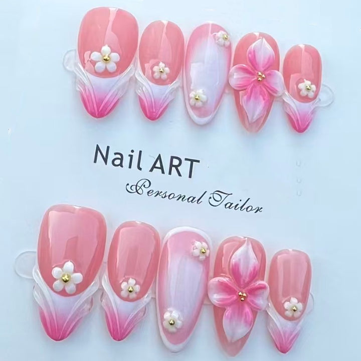 Nature-Themed Artistic Press-On Nail Set Kalsten