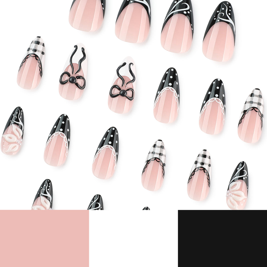 Artful stiletto nails with floral and geometric accents Kalsten