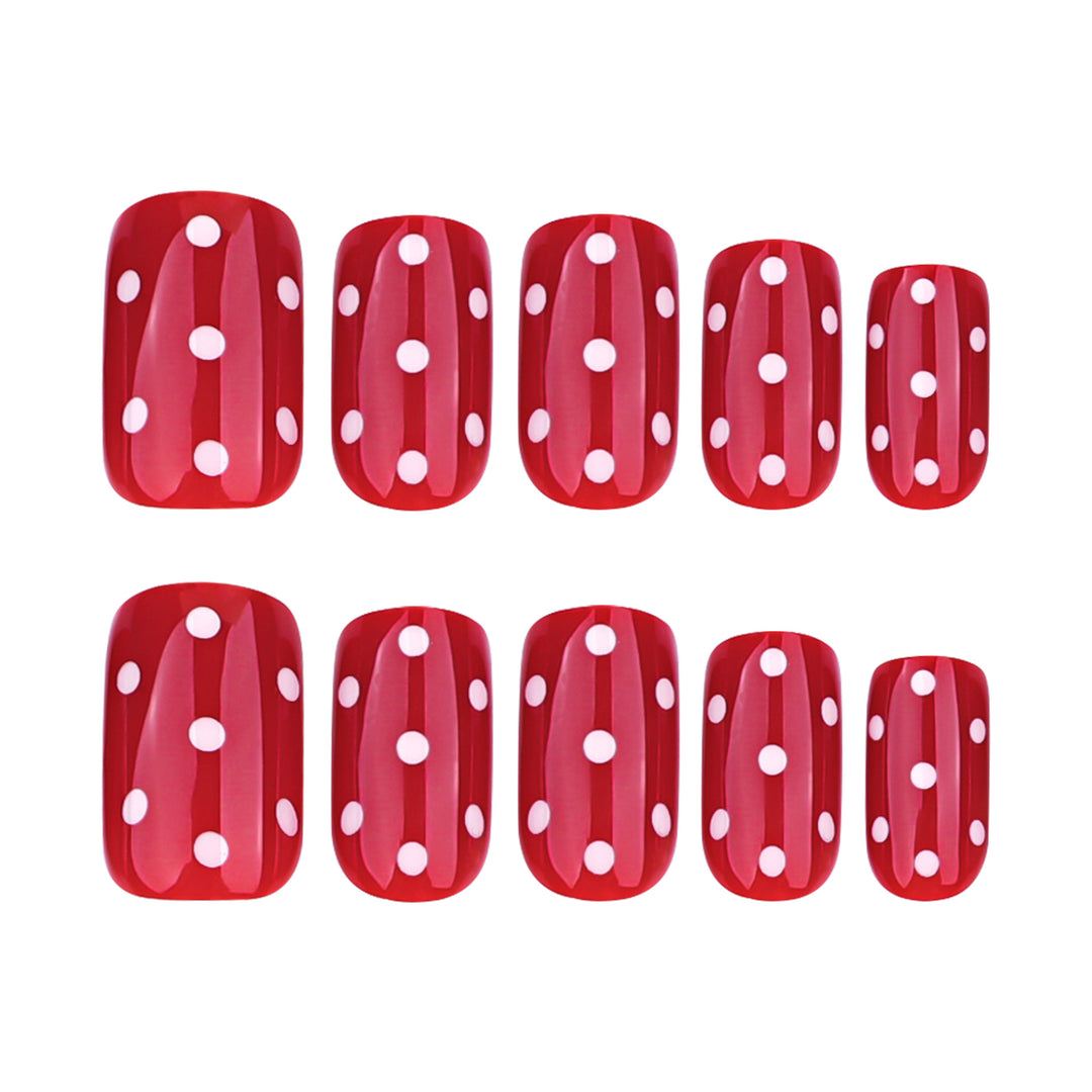 Artful Nail Art with Red Dots Kalsten