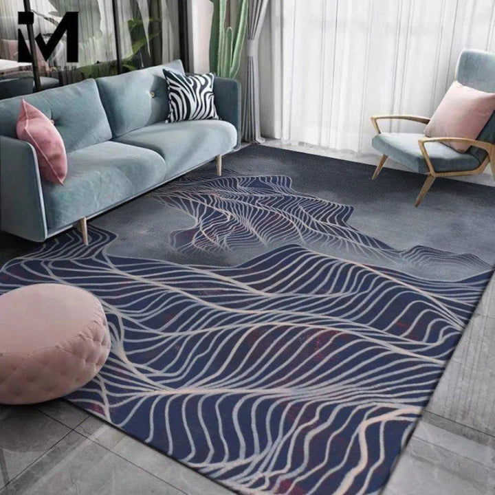 Abstract Wave Design Area Rug for Home