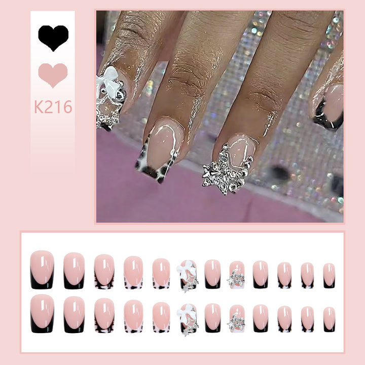Acrylic nail set with glamorous starlights and elegant embellishments Kalsten