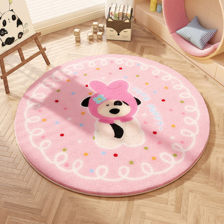 Playful Bow-Patterned Round Area Rug