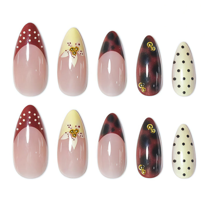 Artistic Floral Gel Nail Extensions Kalsten