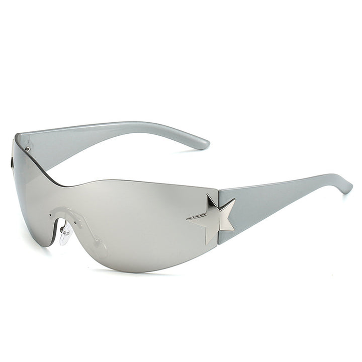 Fashion-Forward Shield Sunglasses with Star Accent Kalsten