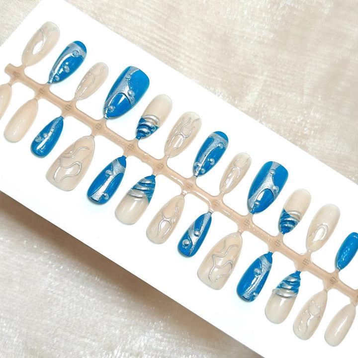 Artificial nails with creative shimmer design Kalsten