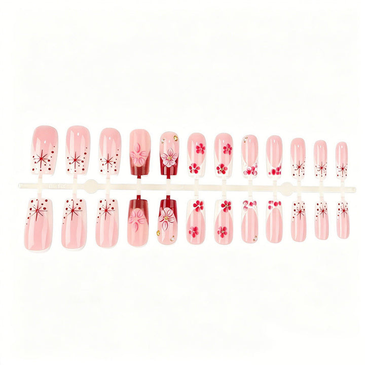 Floral-Embellished Press-On Nail Set