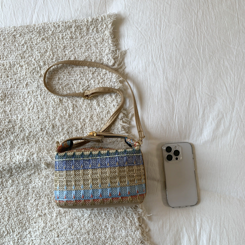 Textured Handwoven Mini Crossbody Bag Kalsten