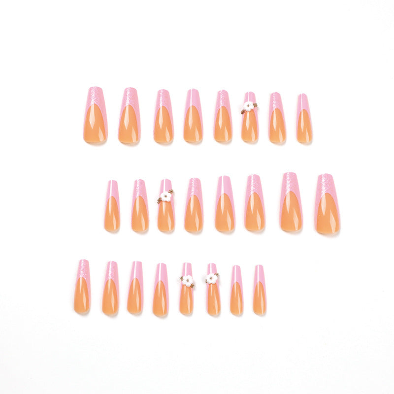 Glittering nail extensions with floral design Kalsten