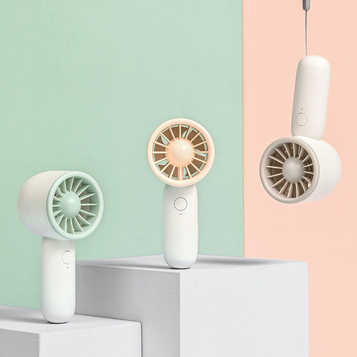 Unisex mini compact pocket fan with rechargeable battery, one-button operation and quiet DC motor Kalsten