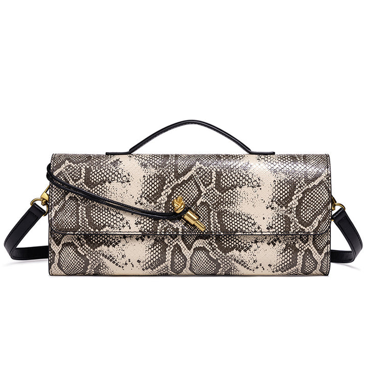 Elegant Textured Snakeskin Evening Clutch Kalsten