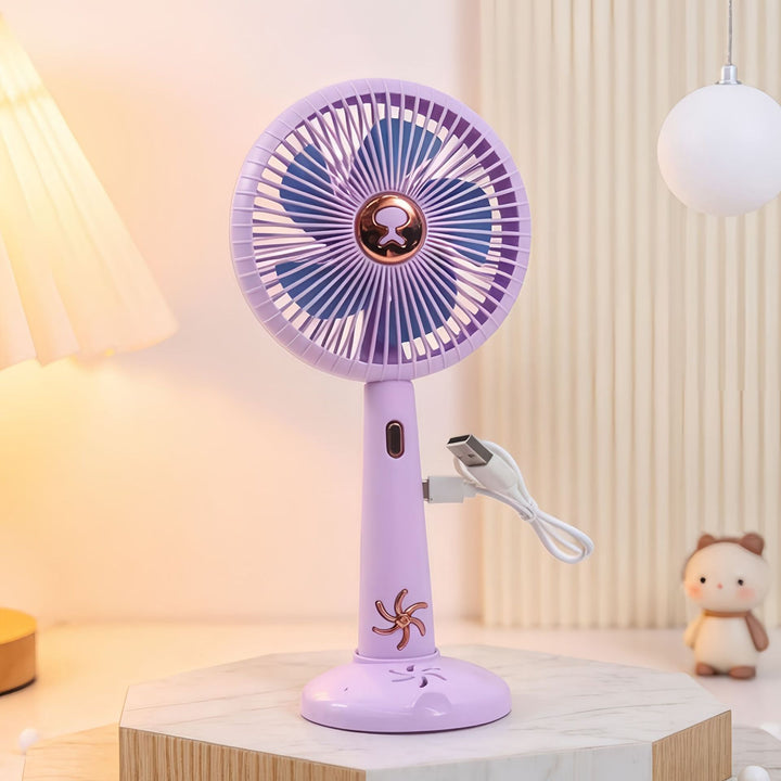 Unisex portable USB table fan with three-speed performance, adjustable head, and rechargeable battery Kalsten