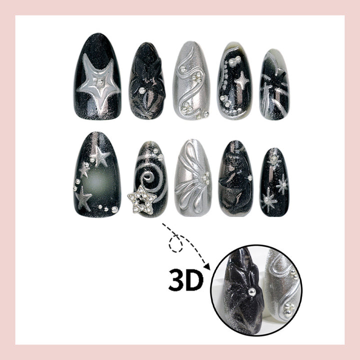 Stylish metallic decorated artificial nails Kalsten